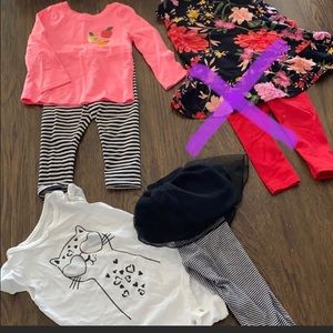 Toddler girl outfits 18m Carter’s, cat and jack